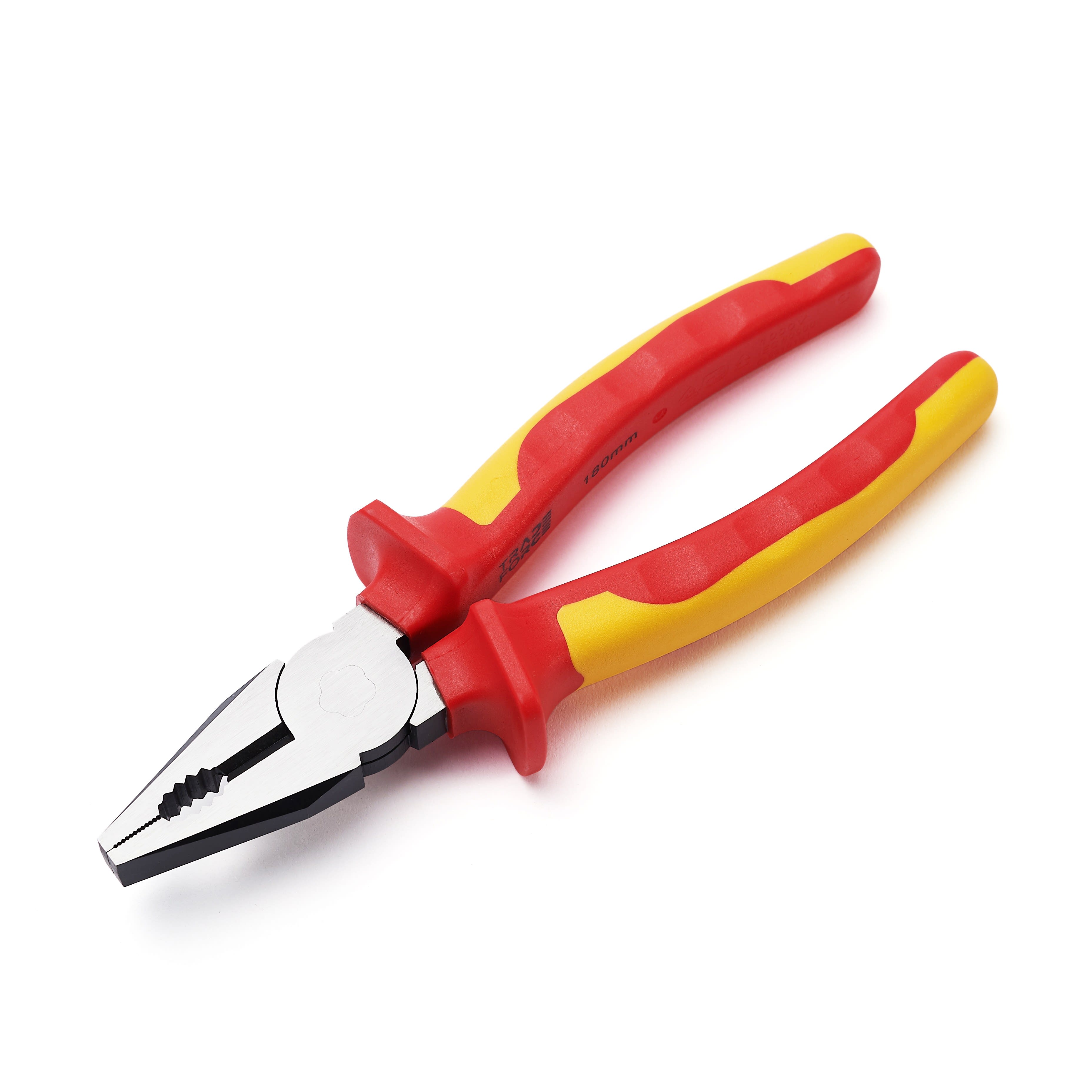 TradeForce - Pince universelle isolee 1000V Longueur 180mm. Manche bi-matiere.