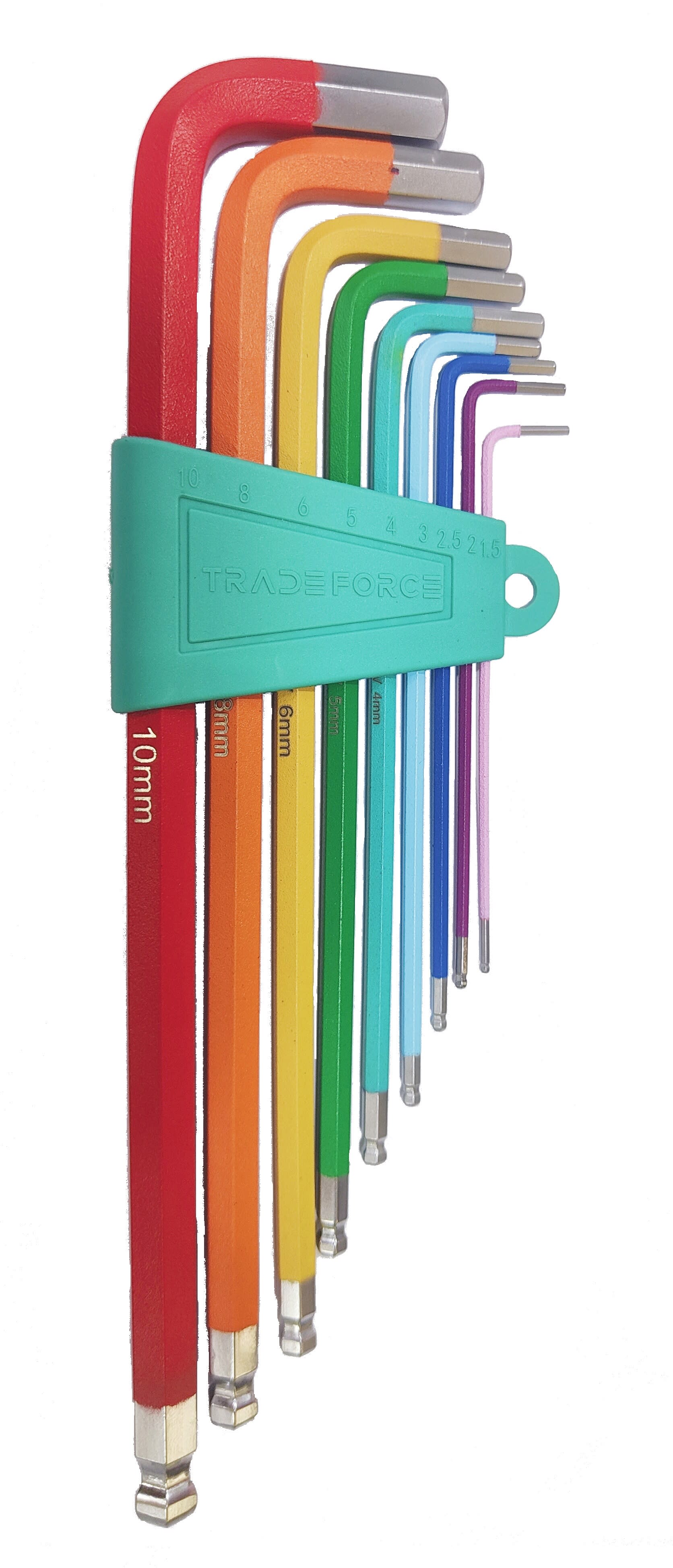 TradeForce - JEU DE 9 CLES MALES 6 PANS_2. TAILLES : 1.5, 2,2.5,3,4,5,6,8