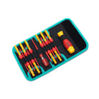 TradeForce - Trousse de 11 tournevis isoles interchangeables. Manche bi-matiere Chrome Vana.