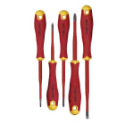 TradeForce - Set 5 tournevis isolés PZ/plat