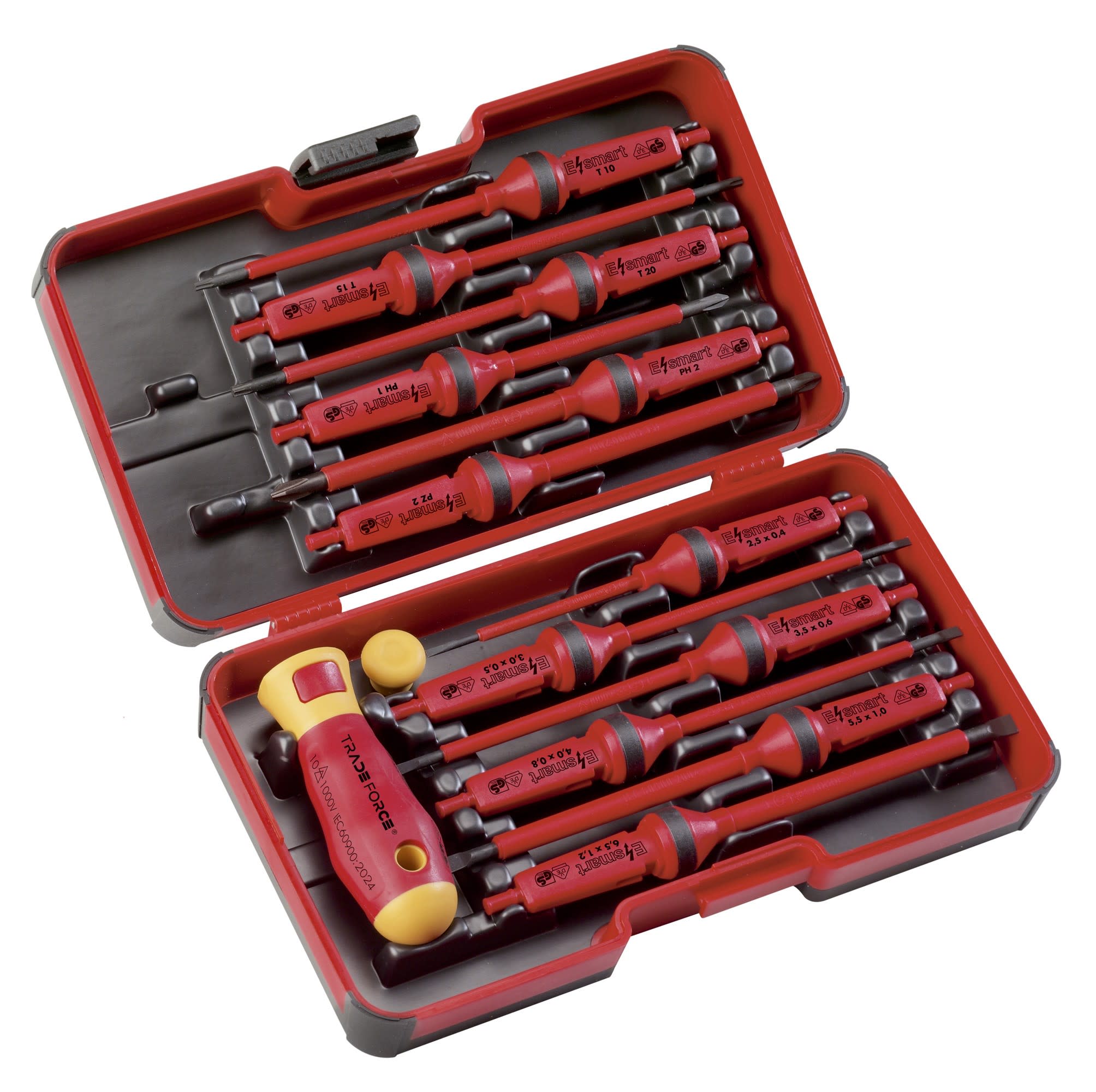 TradeForce - Set 14 tournevis isolés SL/PH/PZ/Torx