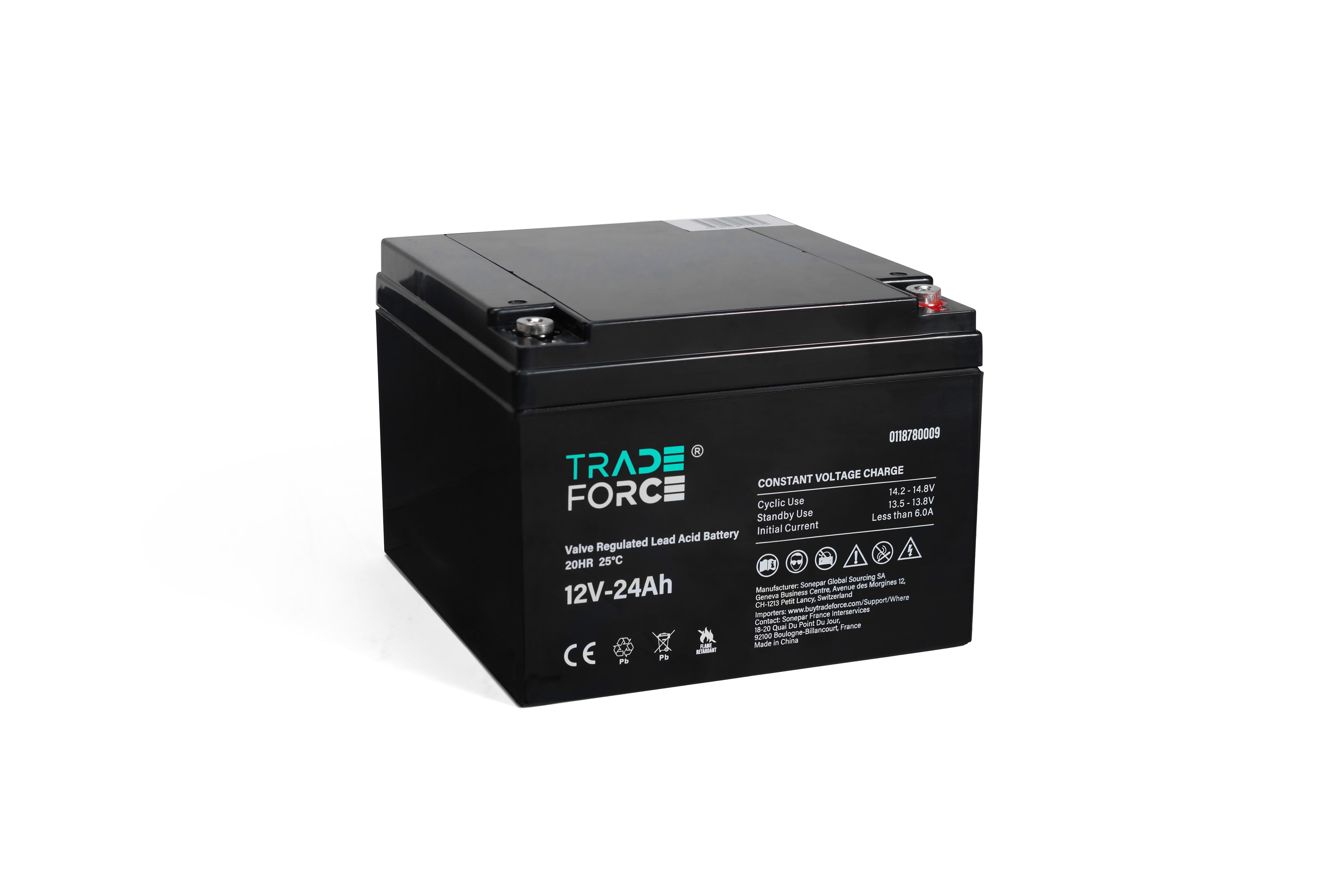 TradeForce - Batterie etanche au plomb 24Ah 12V - bac FR V0