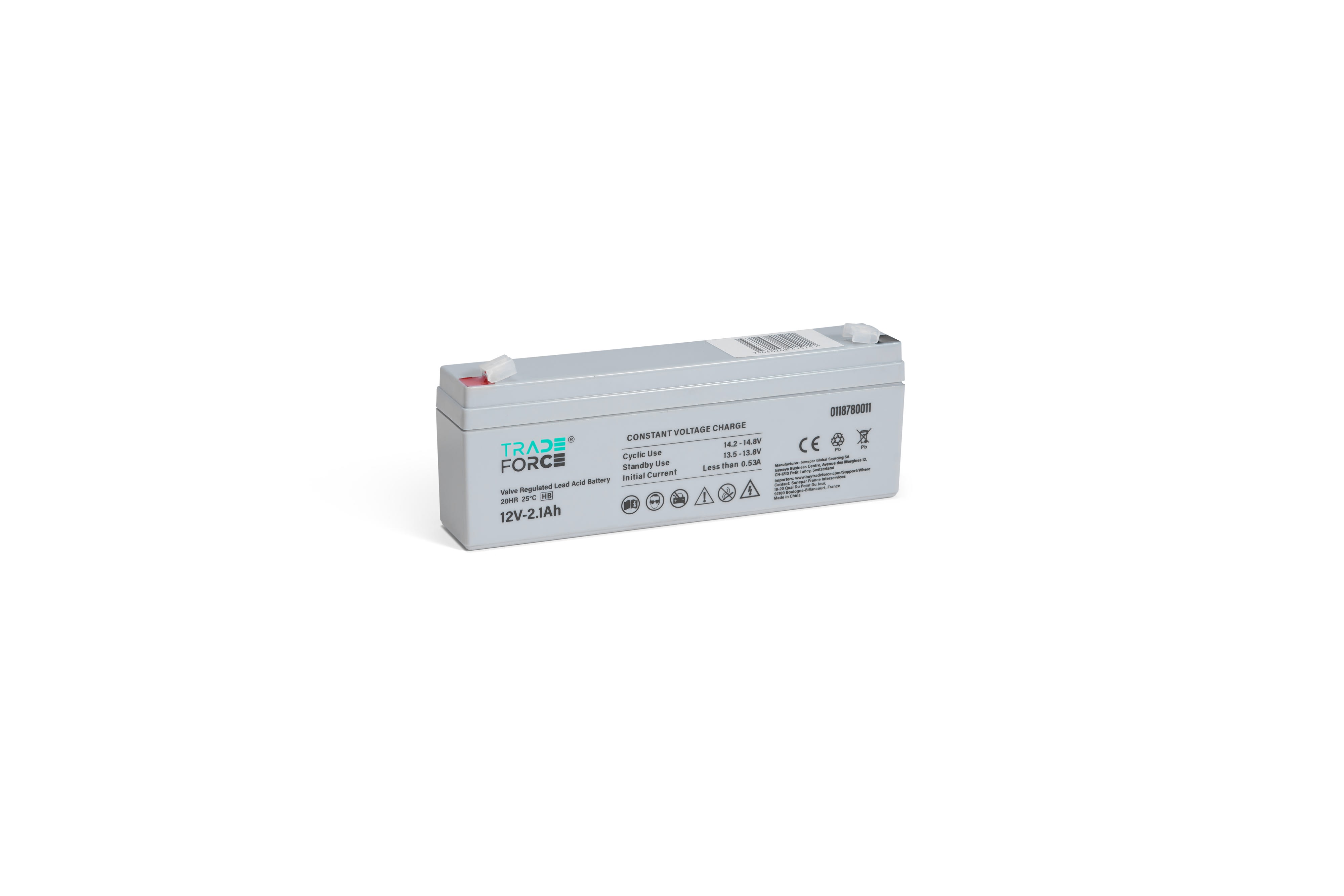 Tradeforce - Batterie etanche au plomb 2,1Ah 12V - bac standard HB