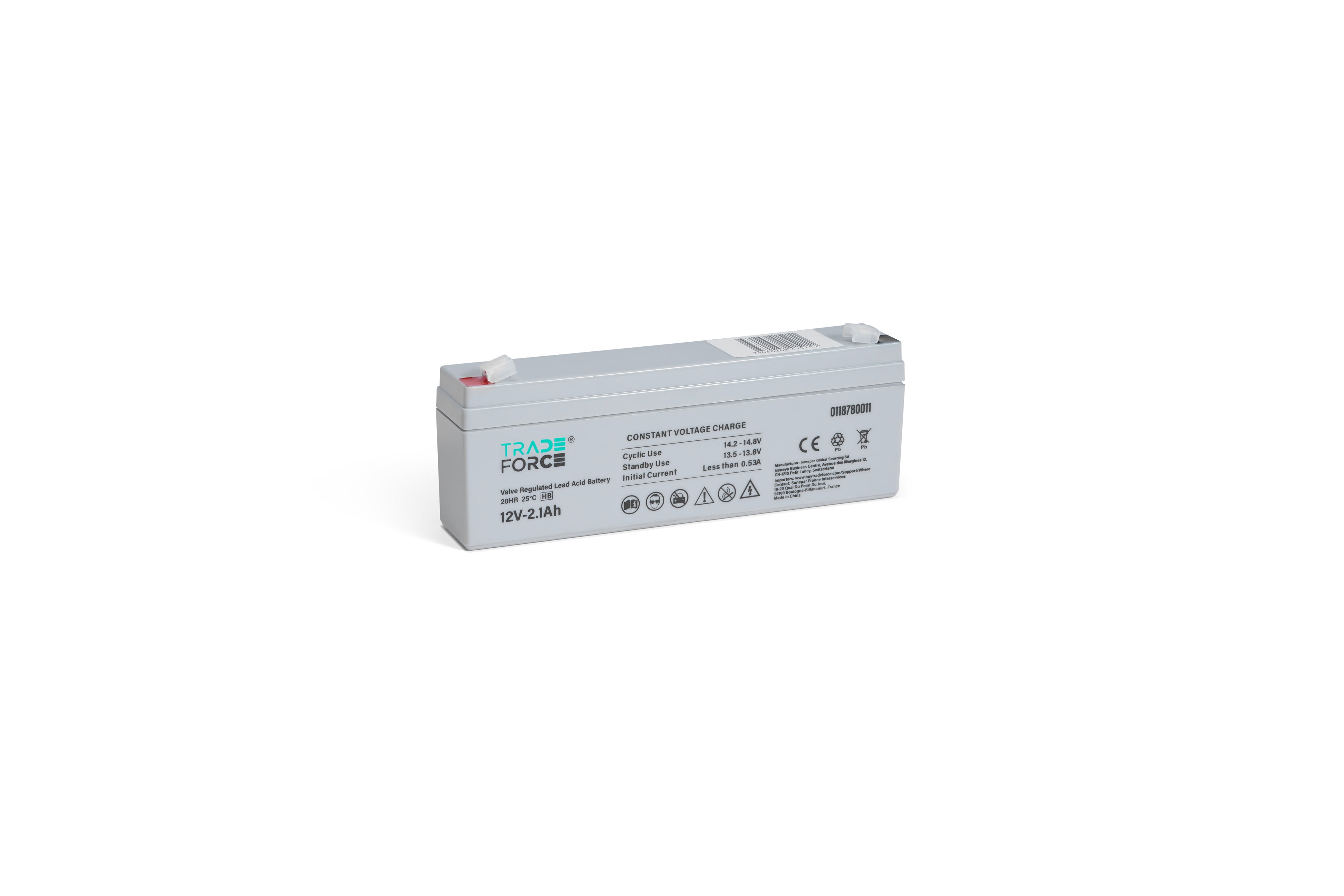 TradeForce - Batterie etanche au plomb 2,1Ah 12V - bac standard HB