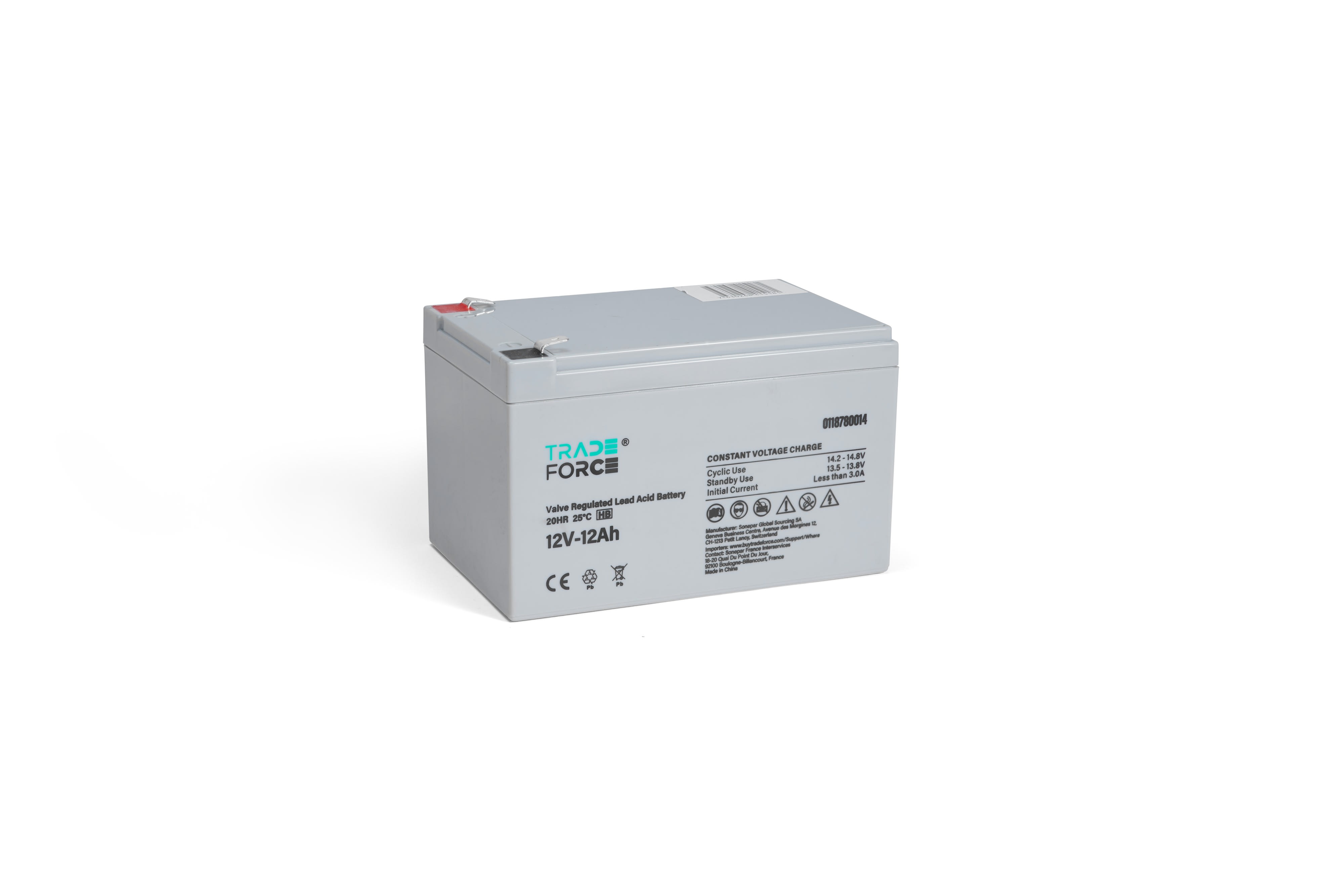 TradeForce - Batterie etanche au plomb 12Ah 12V - bac standard HB