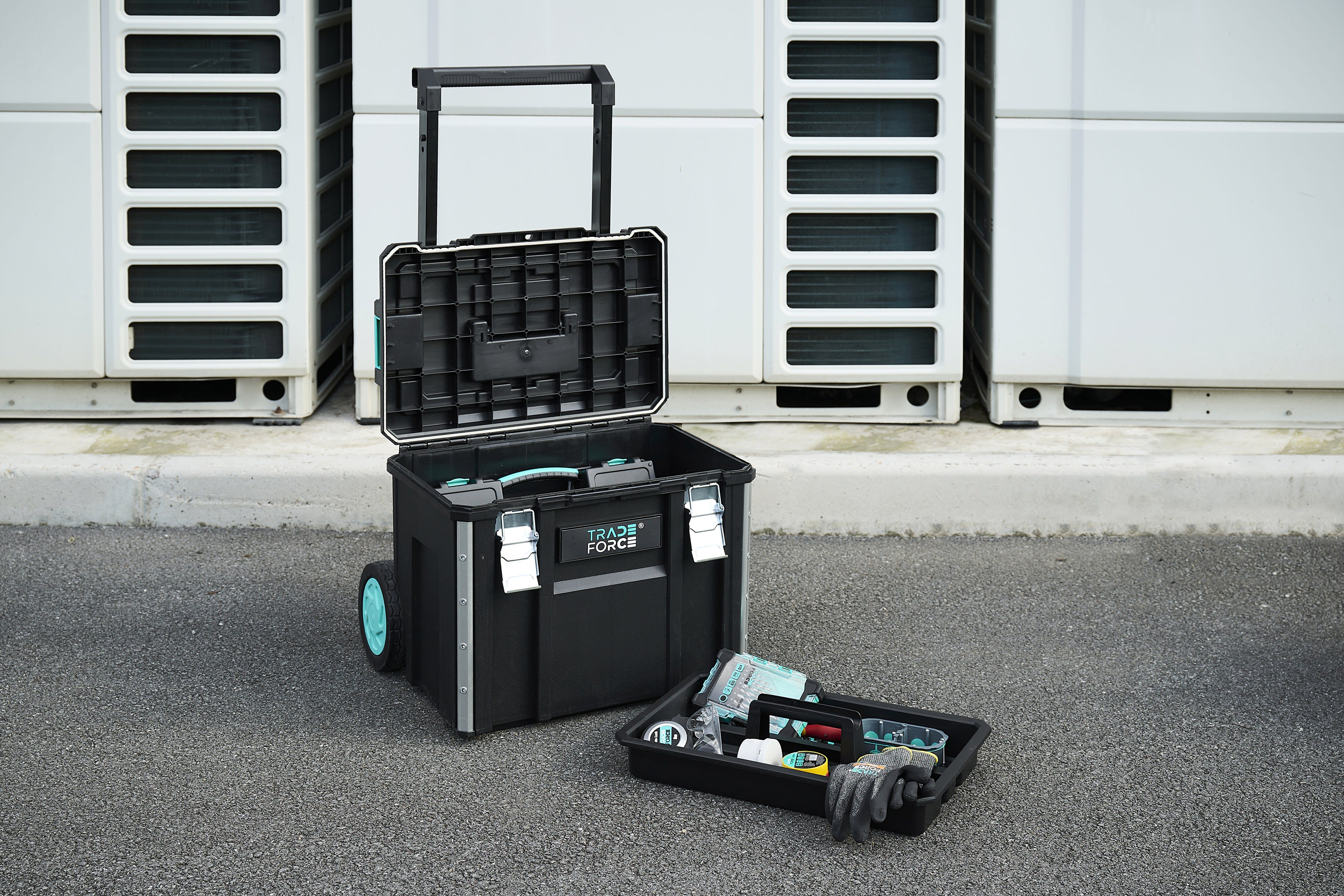 TradeForce - Caisse a outils roulante plastique modulaire 512 x 390 x 415mm