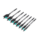 TradeForce - Kit de 8 mèches plates à bois à queue hexagonale,C65,2 arêtes de coupe