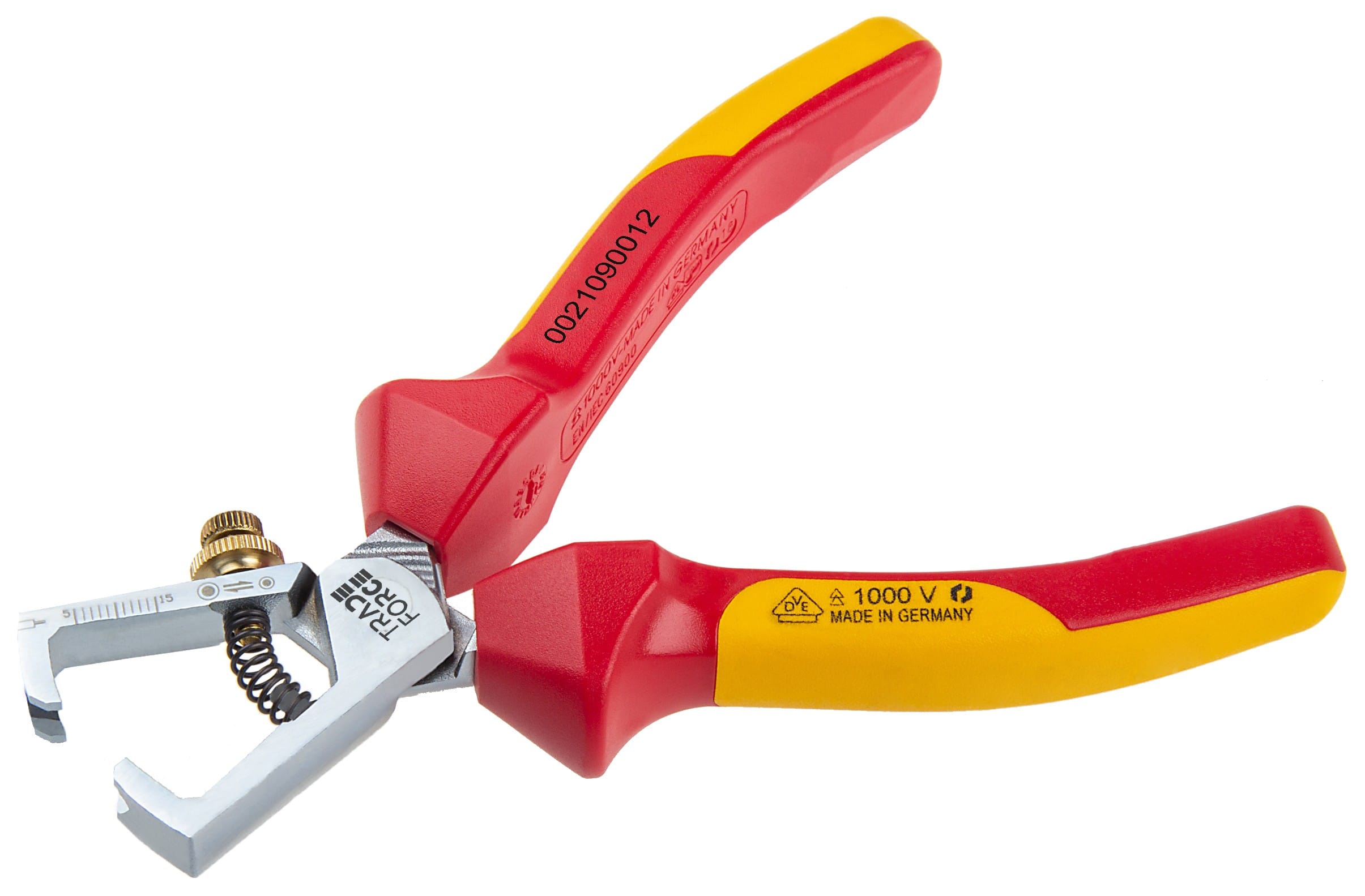 TradeForce - PINCE A DENUDER ISOLEE 160 MM AVEC VIS DE REGLAGE