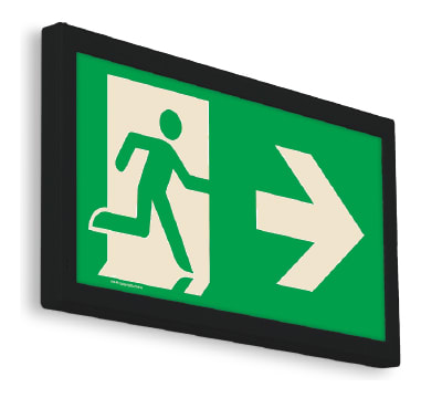 Bloc.Tech - BAES Évacuation noir mat LED Blanches