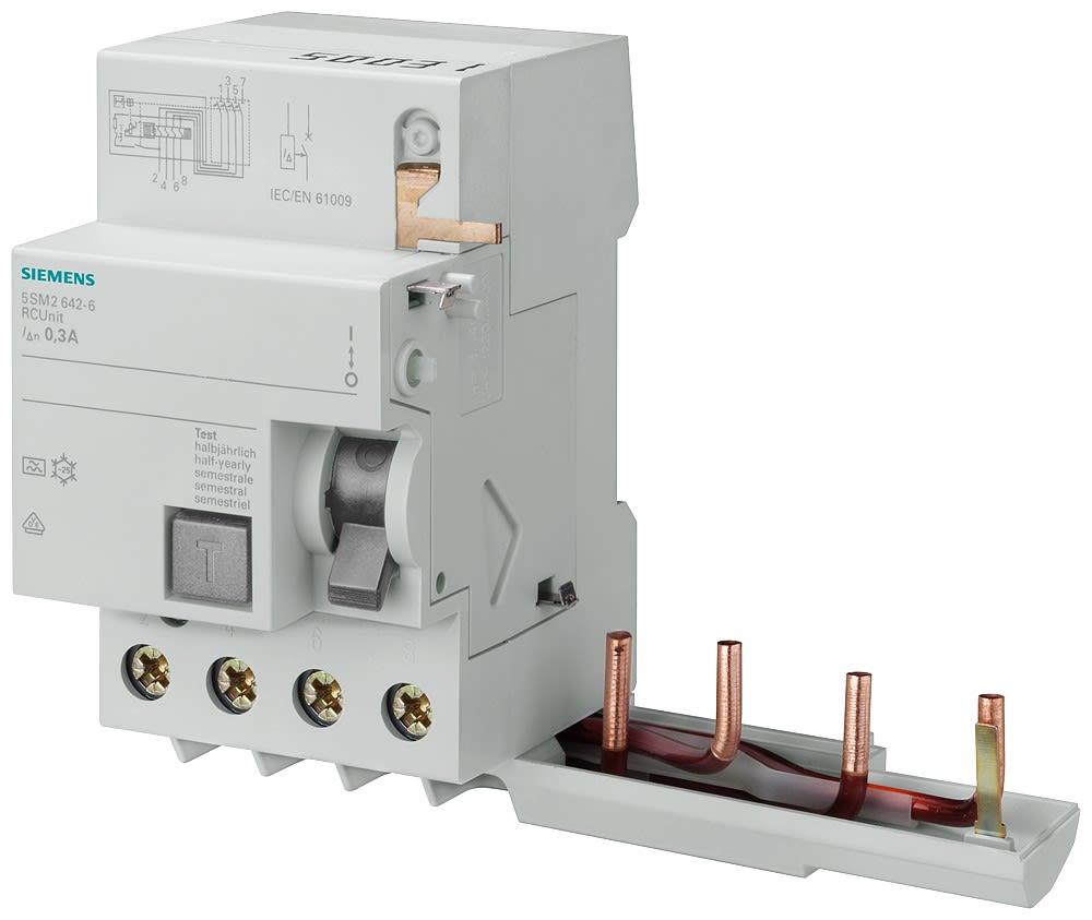 Siemens Industry - RC-Unit, 4P, Typ A, 63A, 30 mA, Sigres