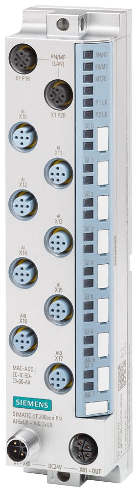 Siemens Industry - ET 200eco PN, AI 6xU/I +AIQ 2xU/I, M12-L
