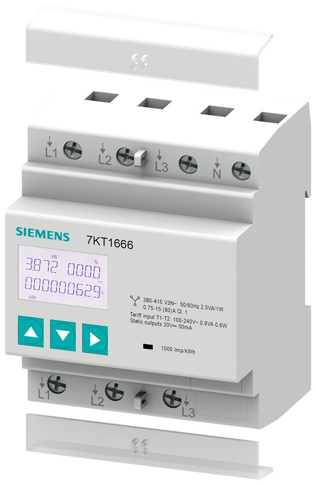 Siemens Industry - PAC1600: 3 phasig / 80A, Modbus, MID