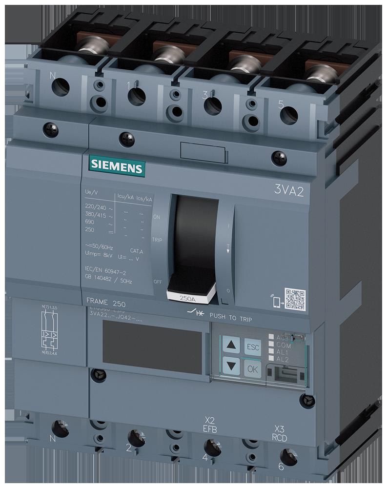 Siemens Industry - MCCB_IEC_FS250_250A_4P_55KA_ETU5_LSIG