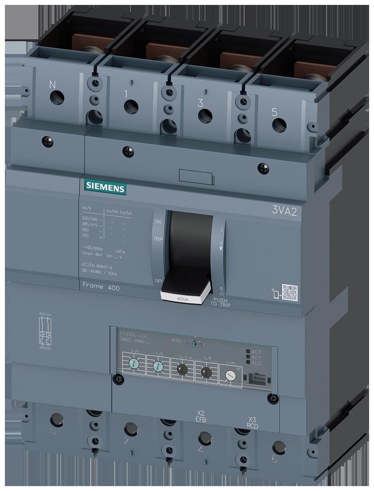 Siemens Industry - MCCB_IEC_FS400_400A_4P_85KA_ETU3_LSI