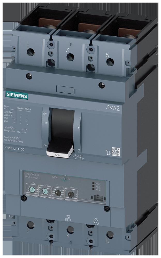 Siemens Industry - MCCB_IEC_FS630_630A_3P_85KA_ETU3_LSI