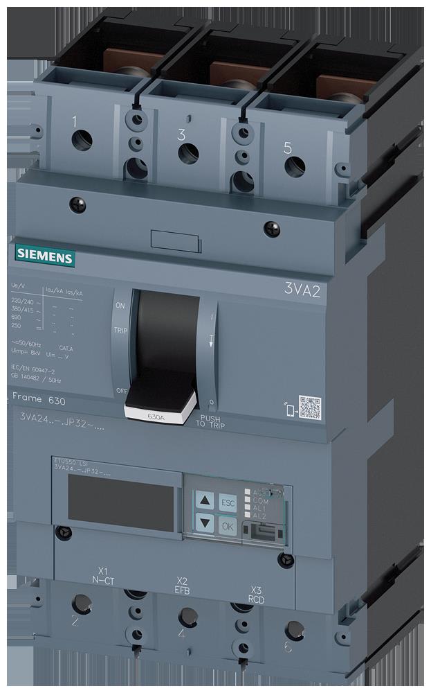 Siemens Industry - MCCB_IEC_FS630_630A_3P_55KA_ETU5_LSI