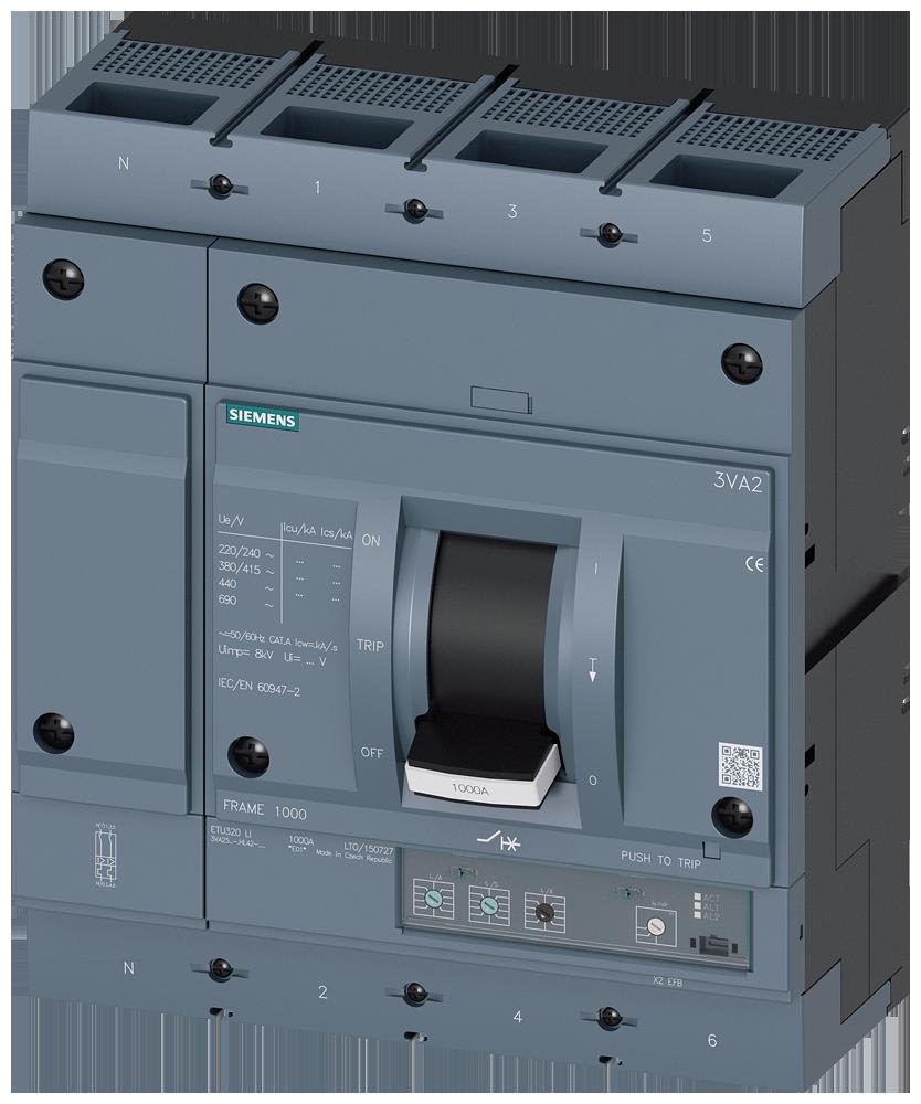 Siemens Industry - MCCB_IEC_FS1000_1000A_4P_85kA_ETU3_LI