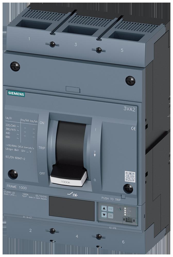 Siemens Industry - MCCB_IEC_FS1000_800A_3P_55KA_ETU5_LSI