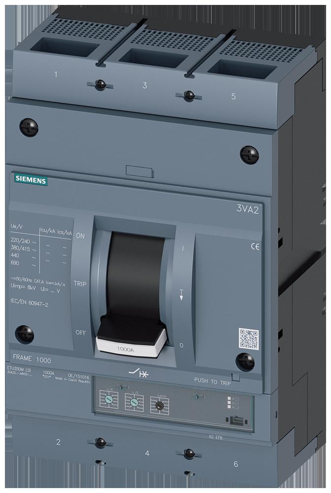 Siemens Industry - MCCB_IEC_FS1000_800A_3P_55KA_ETU3_LSI