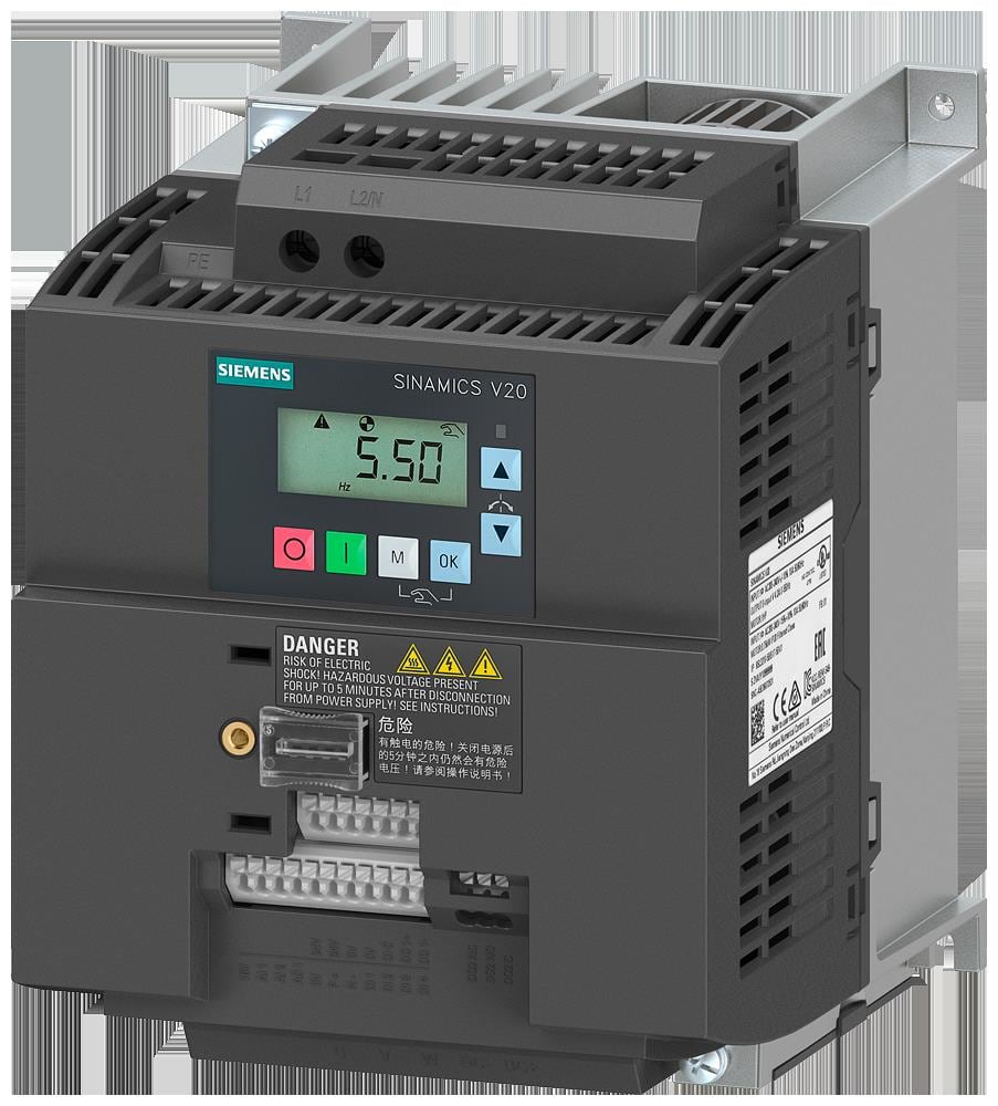 Siemens Industry - sinamics v20 1ac 200-240v -15/10 47-63hz 3kw avec 150 de surcharge pendant 60
