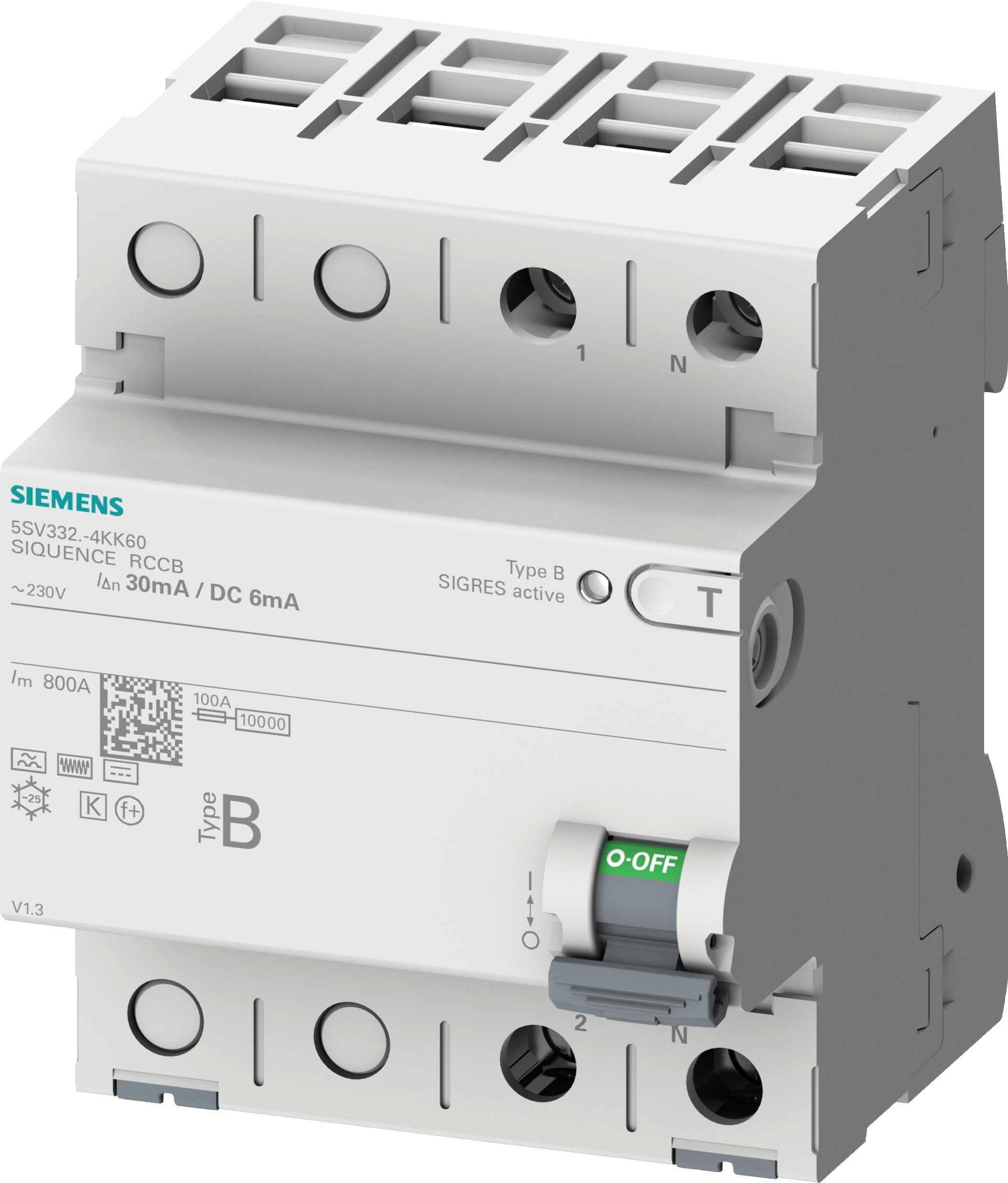 Siemens Industry - RCCB TYPE B 63/2 30MA 6MA DC 4MW