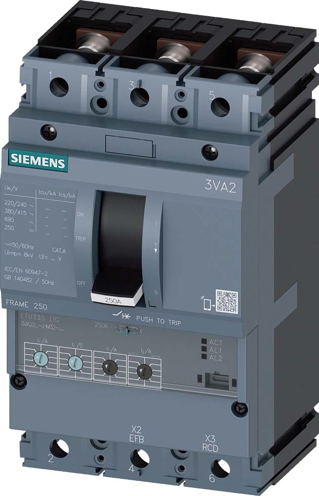 Siemens Industry - MCCB_IEC_FS250_3P_200KA_ETU330_ LIG