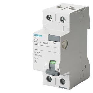 Siemens Industry - Inter.diff 2P, In: 40 A, 30 mA, Un AC: 230 V, Grand emballage 3