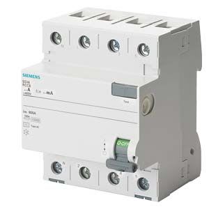 Siemens Industry - Inter.diff 4P, type AC, In: 63 A, 300 mA, Un AC: 400 V, Neutre