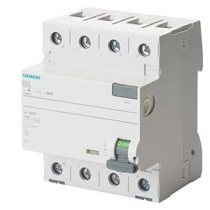 Siemens Industry - Inter.diff 4P, type A, In: 63 A, 500 mA, Un AC: 400 V, Neutre à