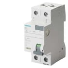 Siemens Industry - Inter.diff 2P, type A, In: 40 A, 100 mA, Un AC: 230 V, Neutre à