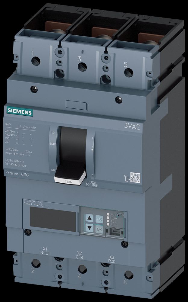 Siemens Industry - MCCB_IEC_FS630_500A_3P_110KA_ETU8_LSIG