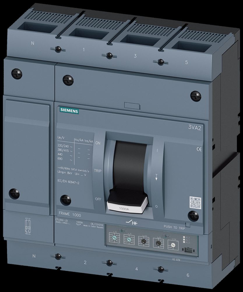 Siemens Industry - MCCB_IEC_FS1000_800A_4P_55KA_ETU3_LSI