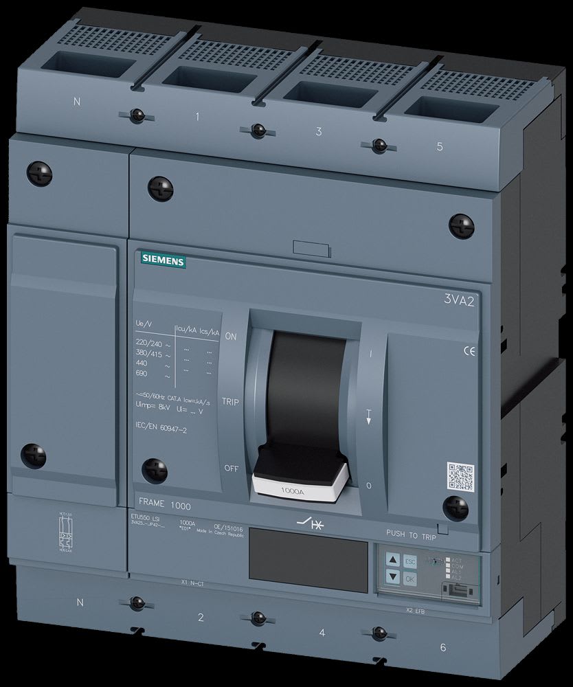 Siemens Industry - MCCB_IEC_FS1000_800A_4P_55KA_ETU5_LSI