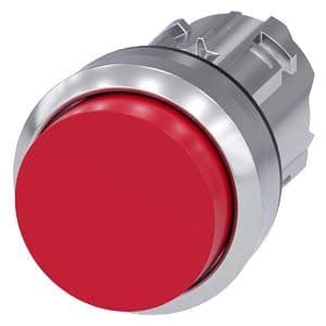 Siemens Industry - bouton, 22 mm, rond, le métal, brillant, rouge, Bouton, forte sans maintien, ave