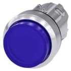 Siemens Industry - bouton-poussoir lumineux, 22 mm, rond, Métal, brillant, bleu, Bouton, haut, sans