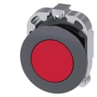 Siemens Industry - bouton, 30 mm, rond, le métal, mat, rouge, Collerette p. montage affleur. à accr