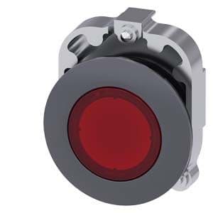 Siemens Industry - bouton-poussoir lumineux, 30 mm, rond, le métal, mat, rouge, Collerette p. monta