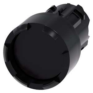 Siemens Industry - bouton, 22 mm, rond, plastique, noir, collerette, haut, crénelée sans maintien,