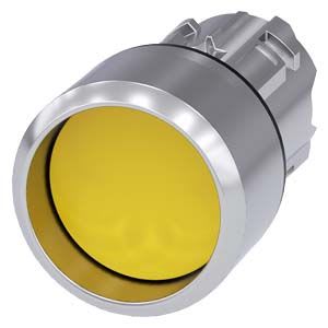 Siemens Industry - bouton, 22 mm, rond, Métal, brillant, jaune, collerette, haut, sans maintien, Z