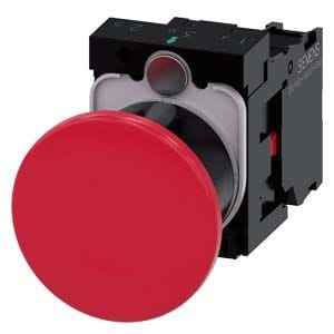 Siemens Industry - Bouton-poussoir coup de poing, 22 mm, rond, plastique, rouge, 40 mm, à accrochag