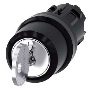 Siemens Industry - Commutateur à clé RONIS, 22 mm, rond, plastique, N de serrure SB30 avec 2 clés,