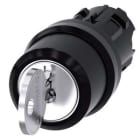 Siemens Industry - Commutateur à clé RONIS, 22 mm, rond, plastique, N de serrure SB30 avec 2 clés,