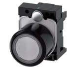 Siemens Industry - bouton, compact, à course allongée (12 mm), 22 mm, rond, plastique, transparent,
