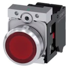 Siemens Industry - bouton-poussoir lumineux, 22 mm, rond, le métal, brillant, rouge, Bouton, plat,