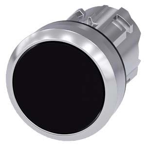 Siemens Industry - bouton, 22 mm, rond, le métal, brillant, noir, Bouton, plat, à accrochage, Déver
