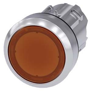 Siemens Industry - bouton-poussoir lumineux, 22 mm, rond, le métal, brillant, ambre, Bouton, plat,