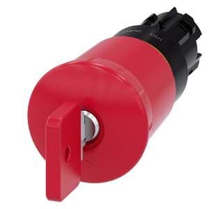 Siemens Industry - bouton-poussoir coup de poing d'arrêt d'urgence, 22 mm, rond, plastique, rouge,