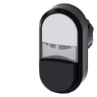 Siemens Industry - bouton-poussoir à double touche, 22 mm, rond, plastique, blanche, noir, Boutons-
