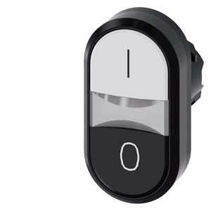 Siemens Industry - B.-POUS. LUM. DBLE TOUCHE, BLANC, NOIR