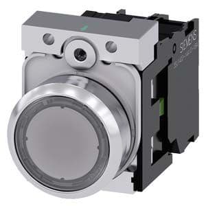 Siemens Industry - bouton-poussoir lumineux, 22 mm, rond, le métal, brillant, transparent, Bouton,